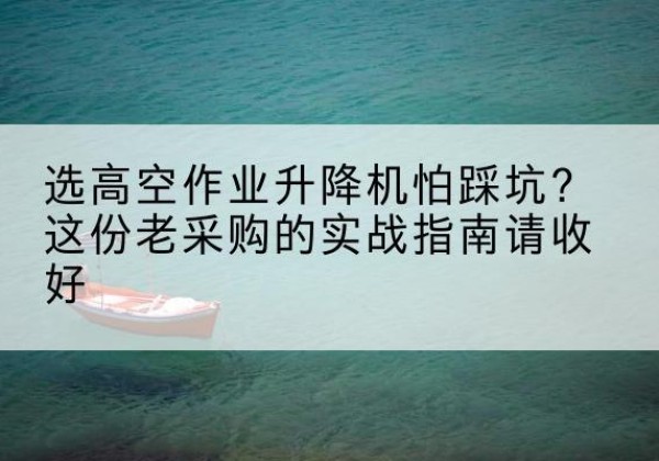钟山高空作业升降机厂家推荐-选高空作业升降机怕踩坑？这份老采购的实战指南请收好